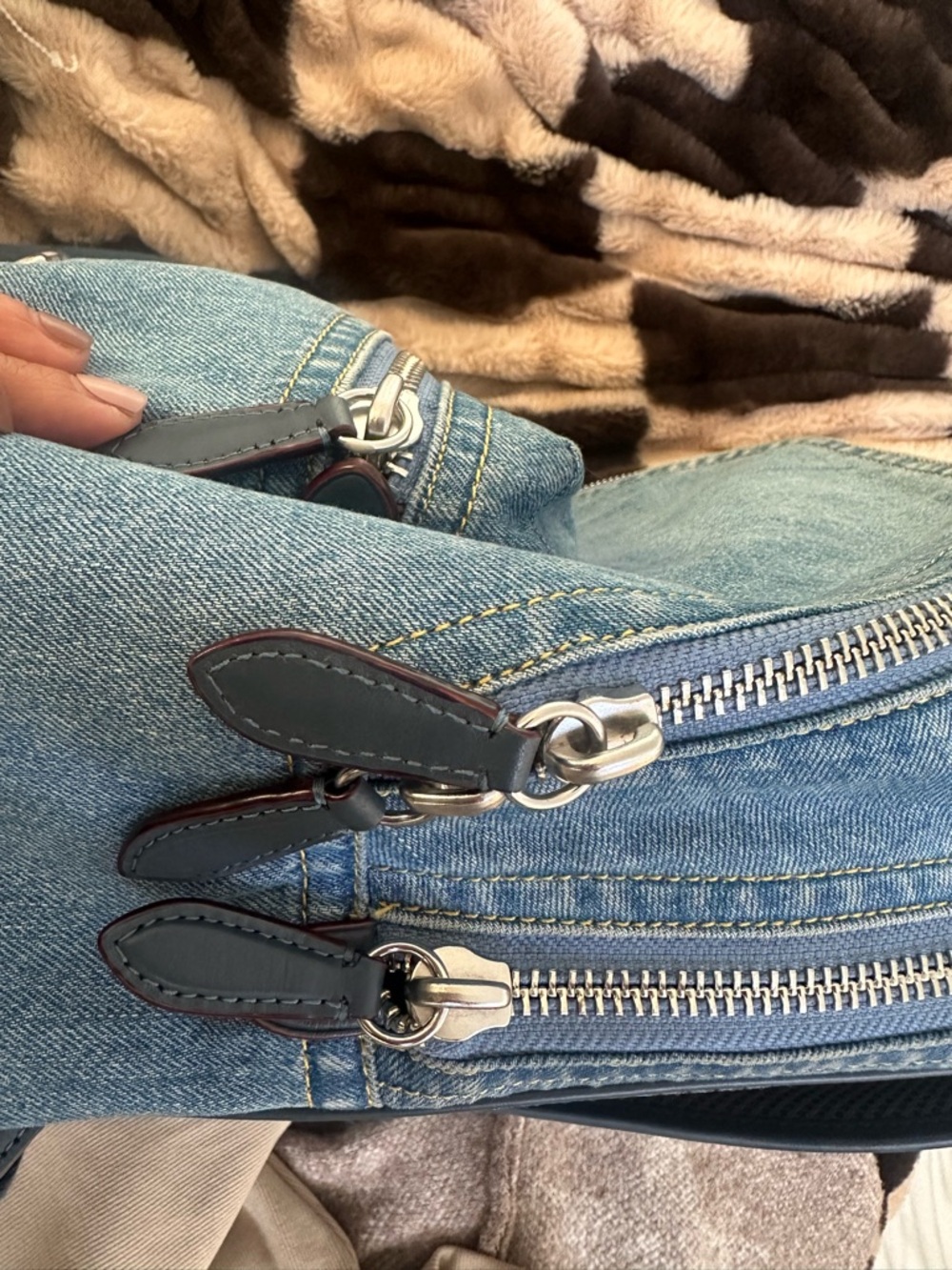 Denim Light Blue Women's Backpack - Casual Everyday Bag - Picture 9 of 9